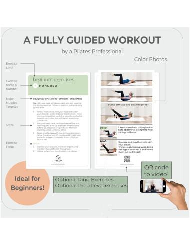 Tarjetas de Ejercicio de Pilates Core Time - 56 Tarjetas