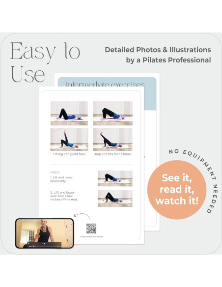 Tarjetas de Ejercicio de Pilates Core Time - 56 Tarjetas
