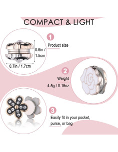 8 Pares Pines Magnéticos para Hijab Ballsy - Rhinestones/Perlas 2