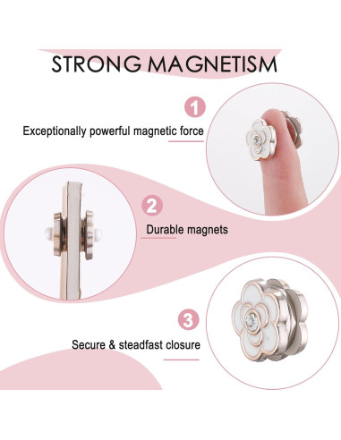 8 Pares Pines Magnéticos para Hijab Ballsy - Rhinestones/Perlas