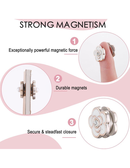 8 Pares Pines Magnéticos para Hijab Ballsy - Rhinestones/Perlas