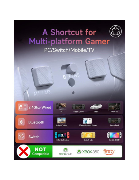 Controlador Inalámbrico EasySMX X20 RGB para PC/Switch/Android Controlador Inalámbrico EasySMX X20 RGB para PC/Switch/Android