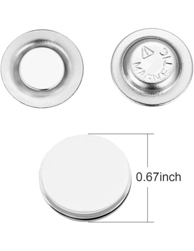 BBTO 24 Piezas Etiquetas de Nombre Magnéticas Redondas 1.7 cm