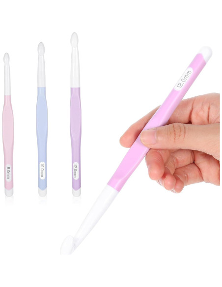 Set de 3 Ganchos de Crochet Ergonómicos QFGasre 17.5-20 cm Set de 3 Ganchos de Crochet Ergonómicos QFGasre 17.5-20 cm