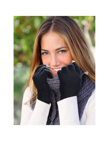 12 Pares Guantes de Invierno Táctiles Unisex Acrílico Cálidos