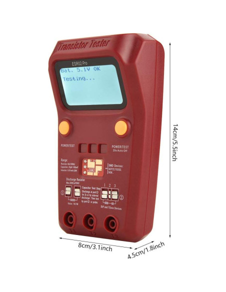 Probador de Transistores BSIDE ESR02 con Pantalla LCD Grande