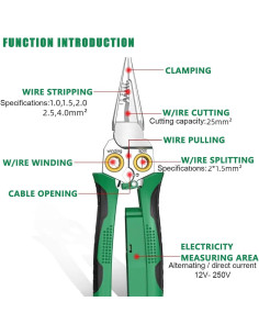 Alicates de Pelar Cables 8 en 1 Genérico con Probador de Voltaje 2