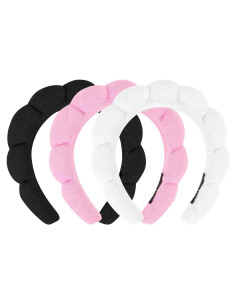 Paquete de 3 Diademas de Toalla ACO-UINT para Cuidado Facial