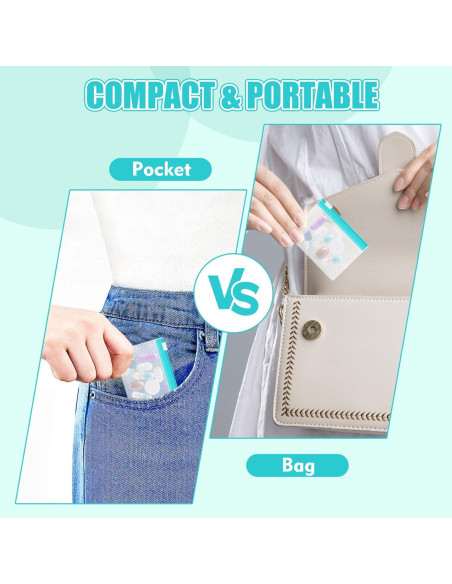 24 Bolsas de Píldoras WER78 con Bloqueo Deslizante - Organizador de Viaje