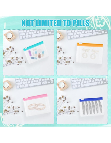 24 Bolsas de Píldoras WER78 con Bloqueo Deslizante - Organizador de Viaje