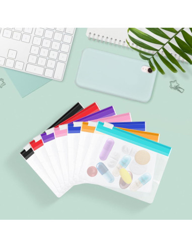 24 Bolsas de Píldoras WER78 con Bloqueo Deslizante - Organizador de Viaje