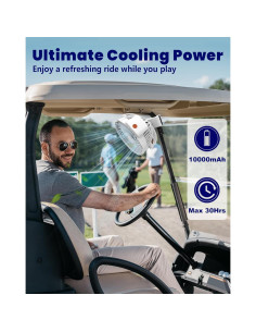 Ventilador Clip Recargable Tenvolti 10000mAh 20.7x12.9cm Blanco 2
