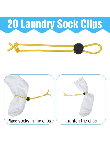 20 Clips para Calcetines de Lavandería Xinjoduz - 5 Colores