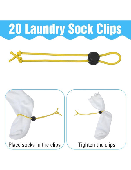 20 Clips para Calcetines de Lavandería Xinjoduz - 5 Colores