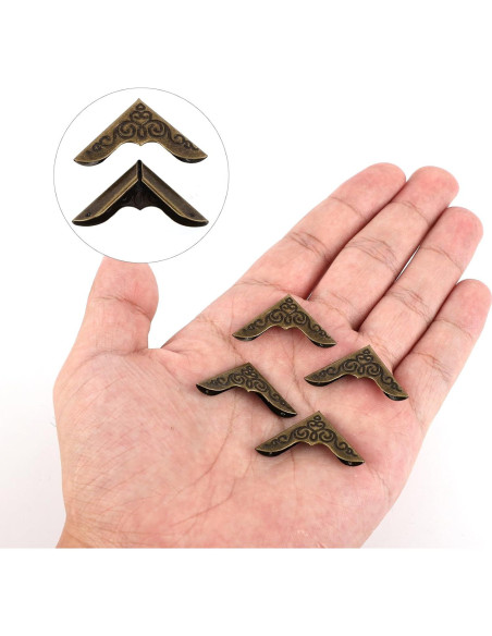 80 Protectores de Esquinas de Metal Vintage Dorado para Libros