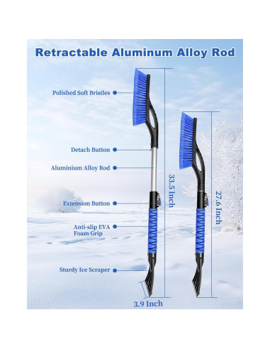 Cepillo de Nieve y Raspador de Hielo Auccutro 84 cm