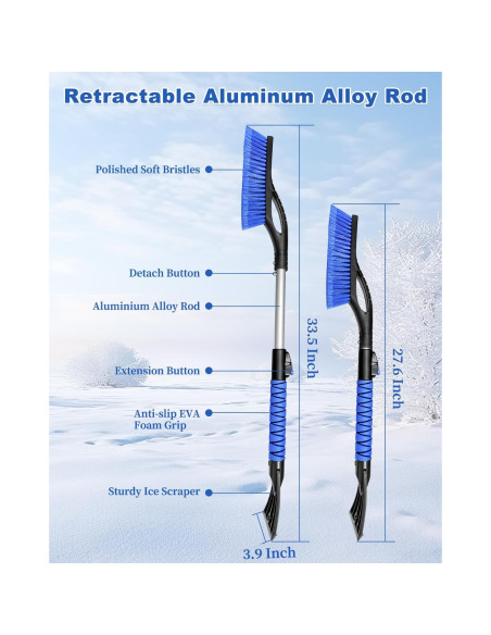 Cepillo de Nieve y Raspador de Hielo Auccutro 84 cm