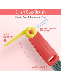 Cepillo de Limpieza 3 en 1 HooYiYuuX para Tapas de Vaso 2