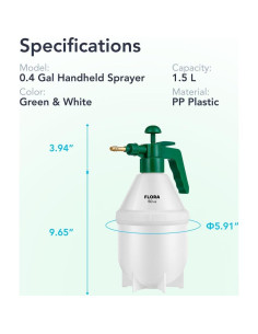 Pulverizador de Jardín Flora 1.5L con Boquilla Ajustable Verde 2