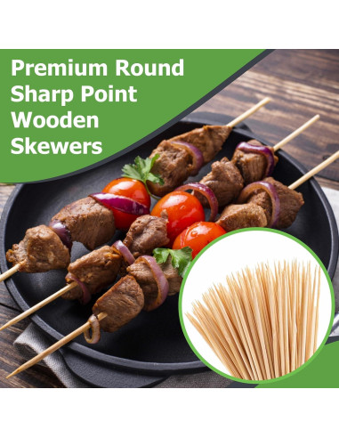 Brochetas de Madera Perfectware 25 cm Afiladas Paquete 100