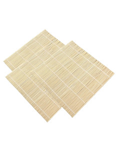 Juego de 3 Esteras de Sushi YOFAN de Bambú Natural 22.86 cm