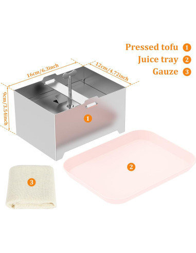 Kit de Prensa de Tofu SAEHAEYEE Acero Inoxidable 304 Grande