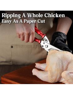 Tijeras de Cocina DRAGON RIOT Acero Inoxidable 8 en 1 Rojo 2