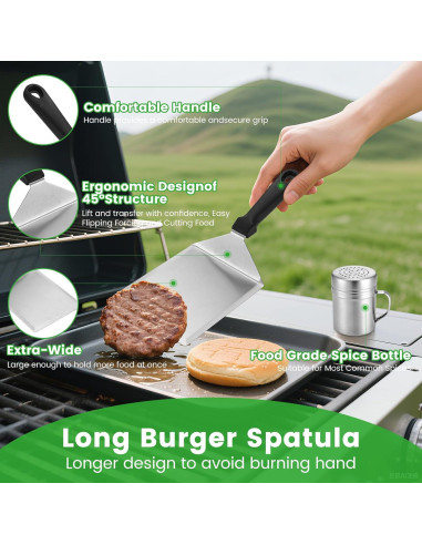 Kit de Prensa de Hamburguesas Whaleme con Espátula y Dosificador