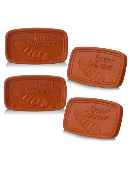 4 Piezas Calentadores de Pan Cerámica SiliFine 12.7x7.6 cm