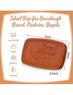 4 Piezas Calentadores de Pan Cerámica SiliFine 12.7x7.6 cm 2