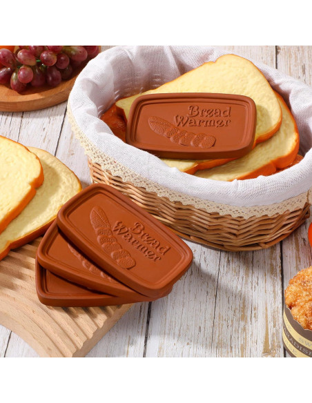 4 Piezas Calentadores de Pan Cerámica SiliFine 12.7x7.6 cm