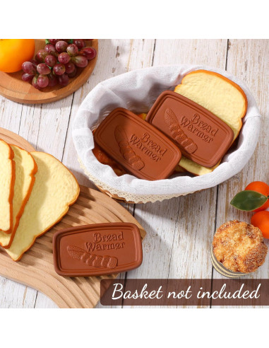 4 Piezas Calentadores de Pan Cerámica SiliFine 12.7x7.6 cm