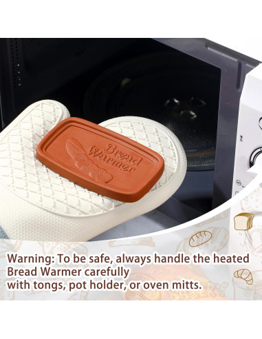 4 Piezas Calentadores de Pan Cerámica SiliFine 12.7x7.6 cm