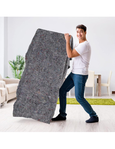 12 Manteles de Mudanza Oudain 1x1.8m Algodón Gris Alta Resistencia