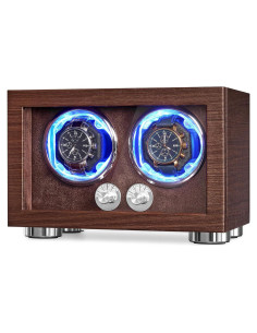 Winder Doble para Relojes ANWBROAD con Luz LED y Motor Silencioso