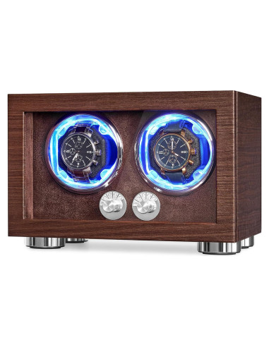 Winder Doble para Relojes ANWBROAD con Luz LED y Motor Silencioso