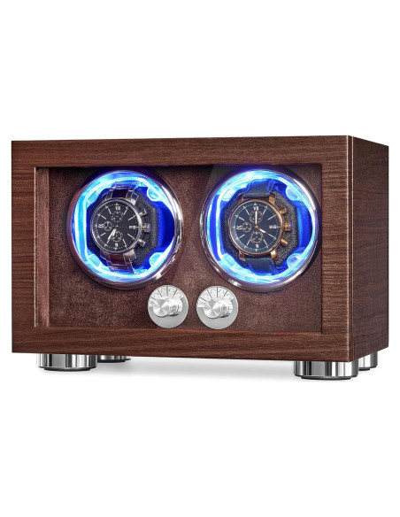 Winder Doble para Relojes ANWBROAD con Luz LED y Motor Silencioso