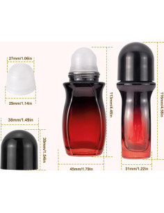 Paquete de 4 Botellas de Rodillo Newzoll 50mL Vidrio Reutilizables 2