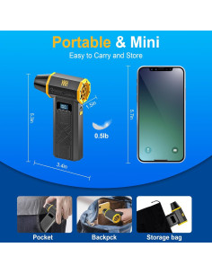 Soplador de Aire Eléctrico KKH Portátil 120000RPM 4 Velocidades 2