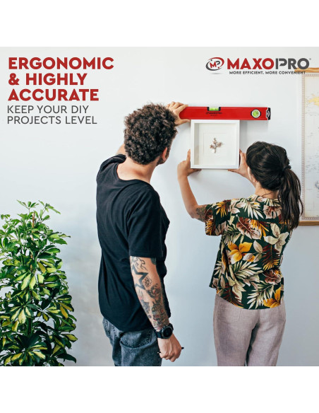 Nivel Torpedo Magnético 40cm MaxoPro - Aluminio, 3 Viales