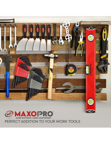 Nivel Torpedo Magnético 40cm MaxoPro - Aluminio, 3 Viales