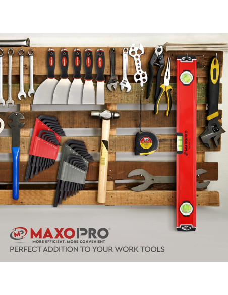 Nivel Torpedo Magnético 40cm MaxoPro - Aluminio, 3 Viales