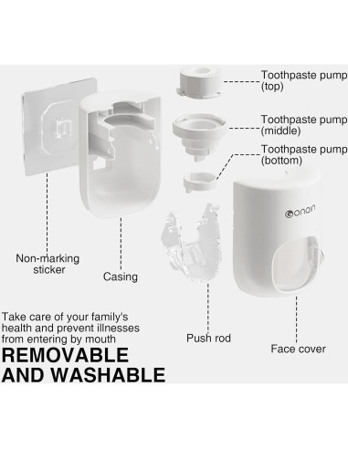 Soporte de Cepillo de Dientes y Dispensador LOGJAM HY076