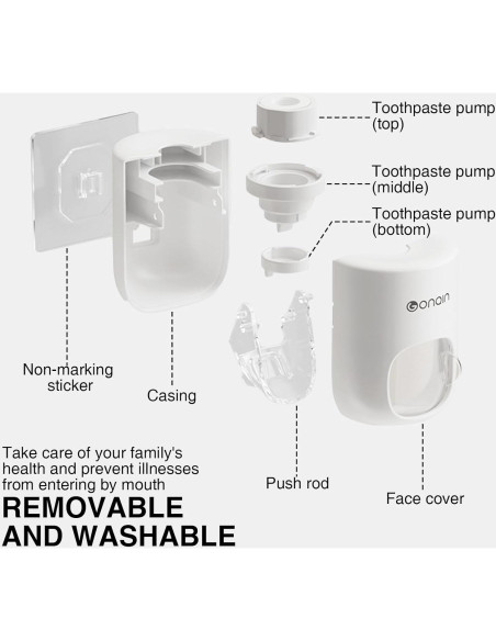 Soporte de Cepillo de Dientes y Dispensador LOGJAM HY076
