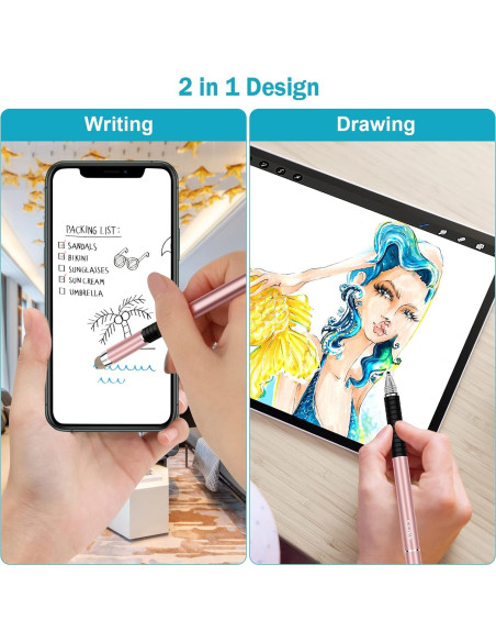 Lápiz Stylus 2 en 1 CCIVV Punta Fina y de Malla para Pantallas Táctiles