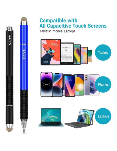 Lápiz Stylus 2 en 1 CCIVV Punta Fina y de Malla para Pantallas Táctiles