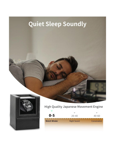 Enrollador de Relojes Automáticos UnaMela Individual Negro