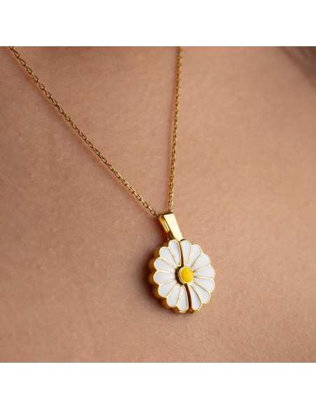 Collar de Fe Margarita Dorada Cristiana 45.72 cm Ajustable