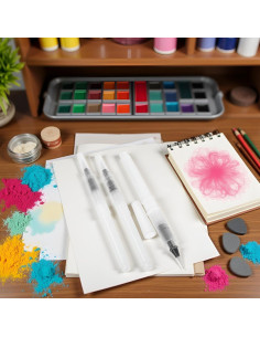 Set de 3 Pinceles de Acuarela Blancos POB2028 12cm 2