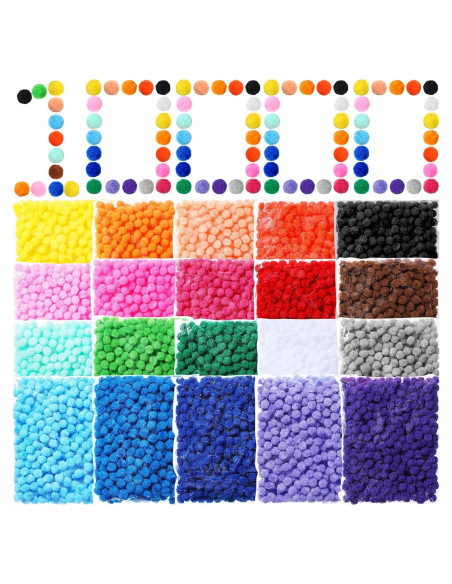 10000 Pompones Multicolor 1 cm Poen para Manualidades